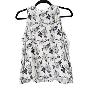 Valija Womens Sleeveless Floral Pattern Blouse Size Small